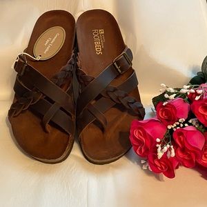White Mountain Brown Leather Herrington Sandals 9